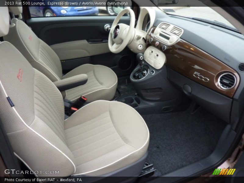 Espresso (Brown) / Avorio/Avorio (Ivory/Ivory) 2013 Fiat 500 Lounge