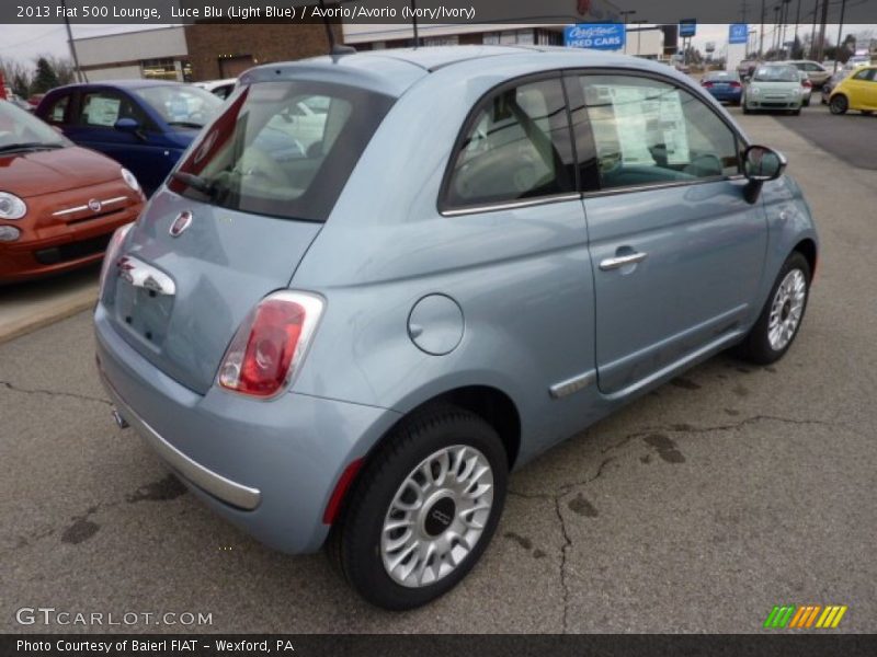 Luce Blu (Light Blue) / Avorio/Avorio (Ivory/Ivory) 2013 Fiat 500 Lounge