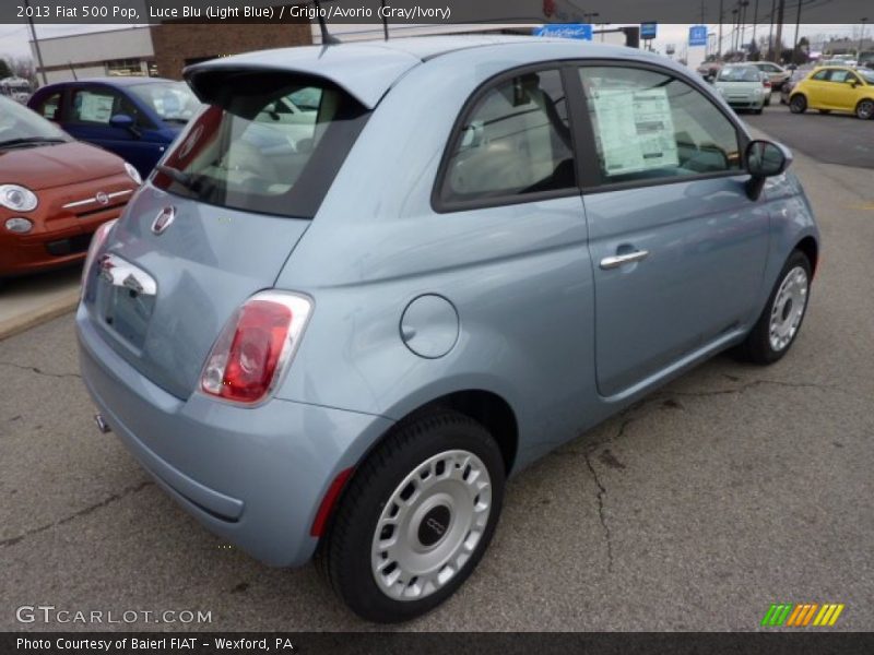 Luce Blu (Light Blue) / Grigio/Avorio (Gray/Ivory) 2013 Fiat 500 Pop