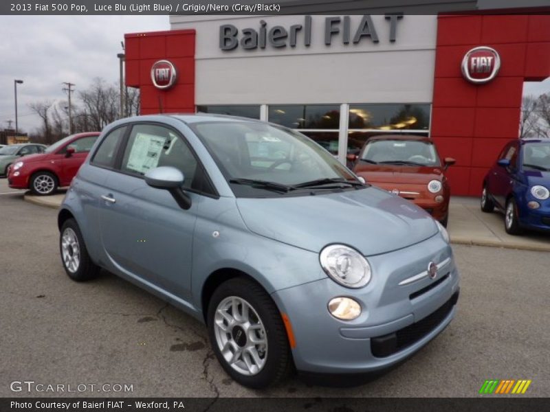 Luce Blu (Light Blue) / Grigio/Nero (Gray/Black) 2013 Fiat 500 Pop
