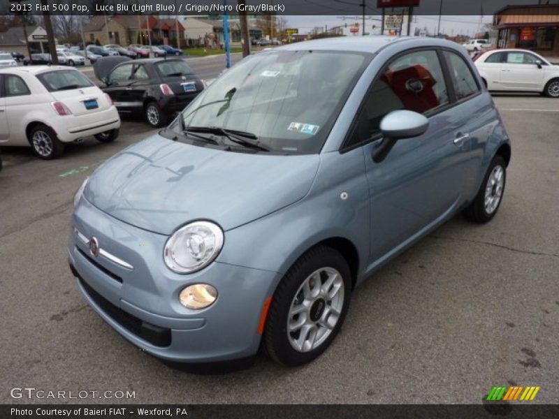 Luce Blu (Light Blue) / Grigio/Nero (Gray/Black) 2013 Fiat 500 Pop
