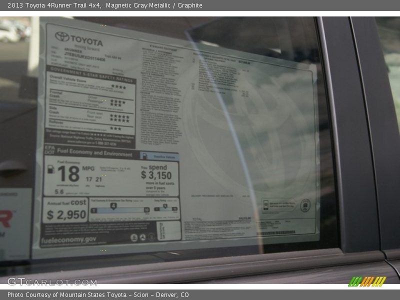 Magnetic Gray Metallic / Graphite 2013 Toyota 4Runner Trail 4x4