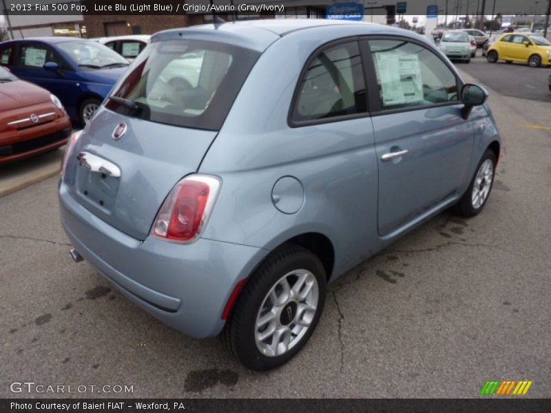 Luce Blu (Light Blue) / Grigio/Avorio (Gray/Ivory) 2013 Fiat 500 Pop