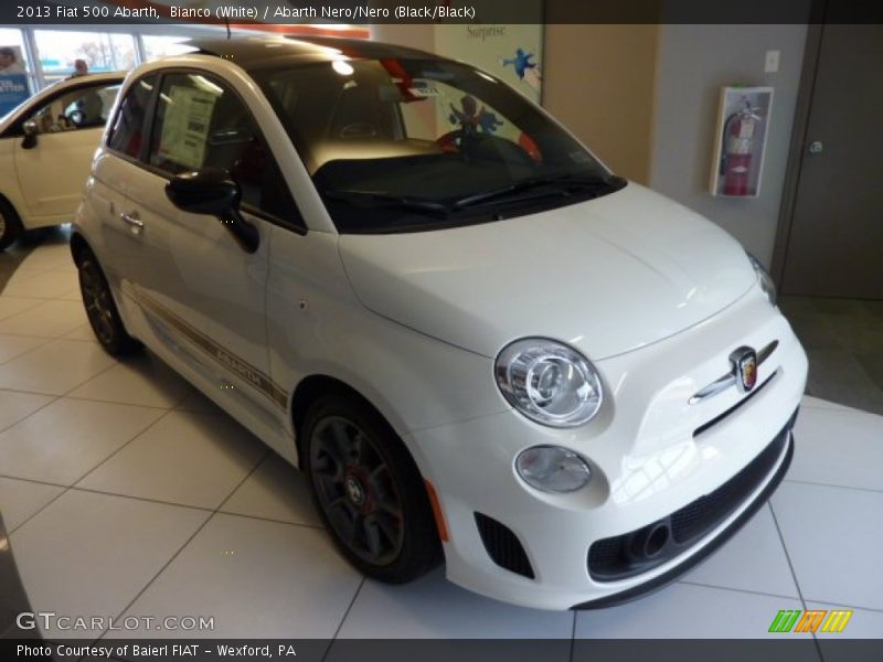 Bianco (White) / Abarth Nero/Nero (Black/Black) 2013 Fiat 500 Abarth