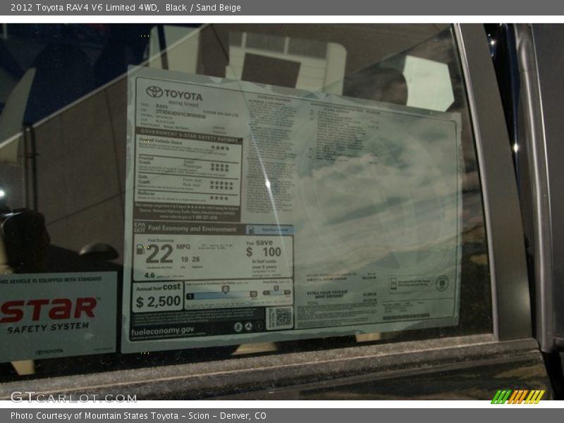 Black / Sand Beige 2012 Toyota RAV4 V6 Limited 4WD