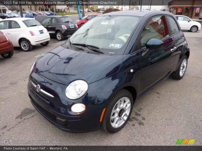 Verde Azzurro (Blue-Green) / Grigio/Avorio (Gray/Ivory) 2013 Fiat 500 Pop