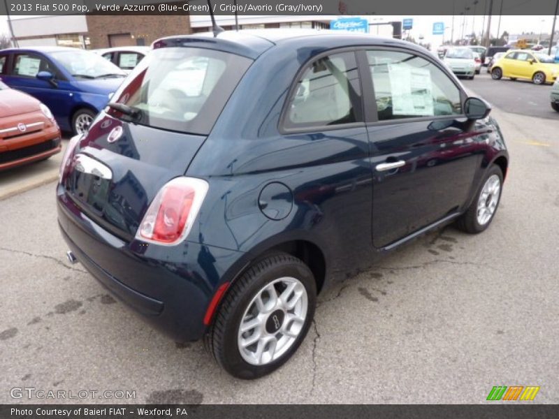 Verde Azzurro (Blue-Green) / Grigio/Avorio (Gray/Ivory) 2013 Fiat 500 Pop