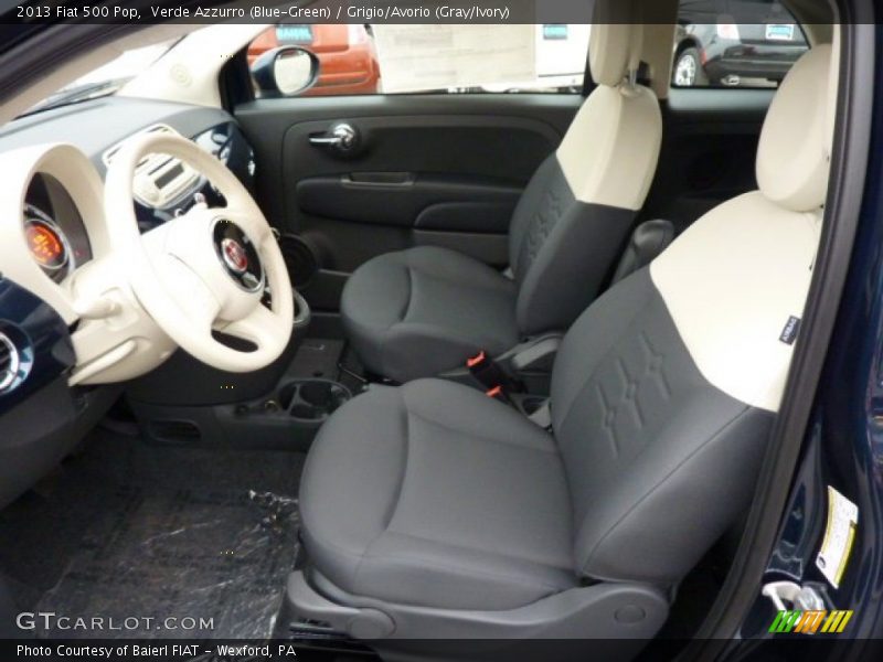 Verde Azzurro (Blue-Green) / Grigio/Avorio (Gray/Ivory) 2013 Fiat 500 Pop