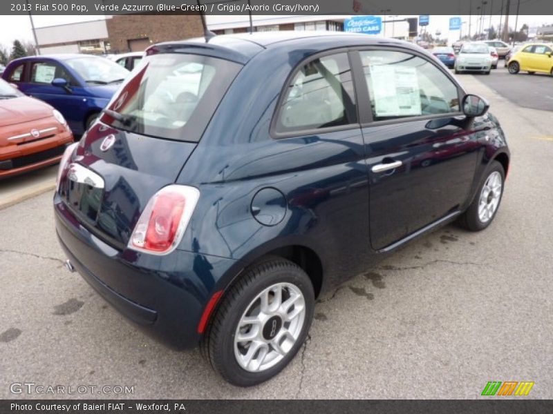 Verde Azzurro (Blue-Green) / Grigio/Avorio (Gray/Ivory) 2013 Fiat 500 Pop