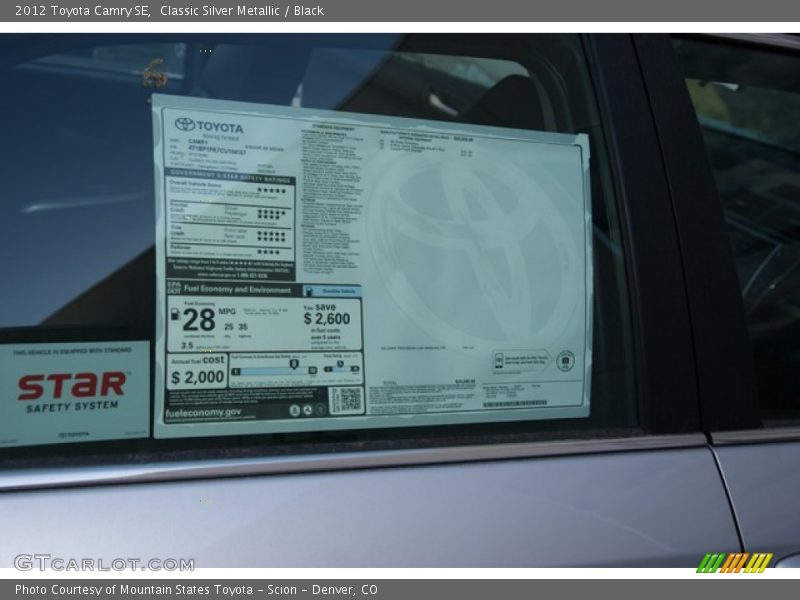 Classic Silver Metallic / Black 2012 Toyota Camry SE