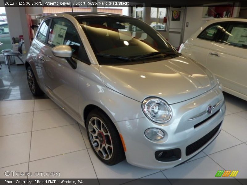 Argento (Silver) / Sport Rosso/Nero (Red/Black) 2013 Fiat 500 Sport