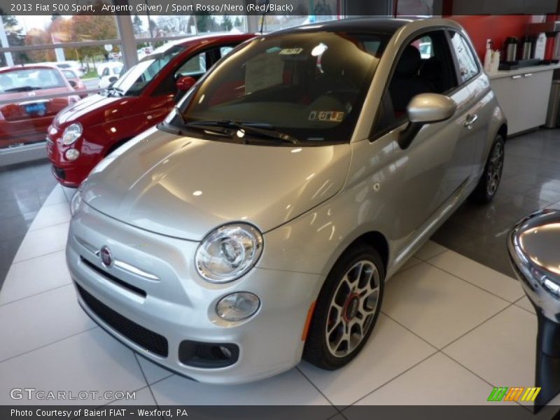 Argento (Silver) / Sport Rosso/Nero (Red/Black) 2013 Fiat 500 Sport