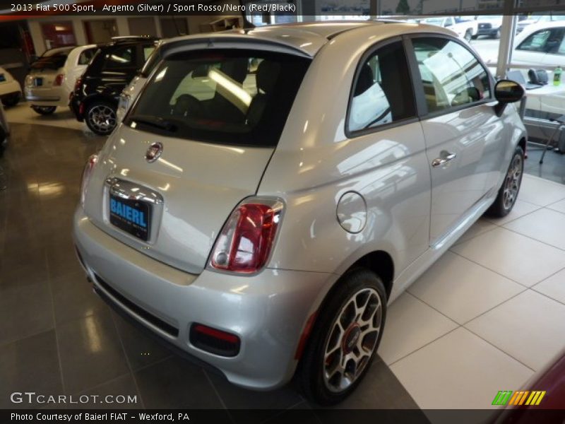 Argento (Silver) / Sport Rosso/Nero (Red/Black) 2013 Fiat 500 Sport