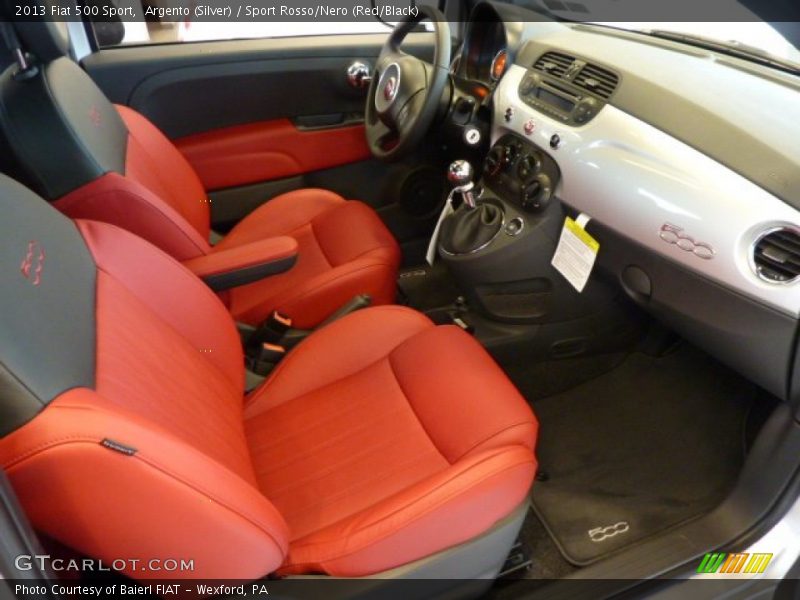 Argento (Silver) / Sport Rosso/Nero (Red/Black) 2013 Fiat 500 Sport