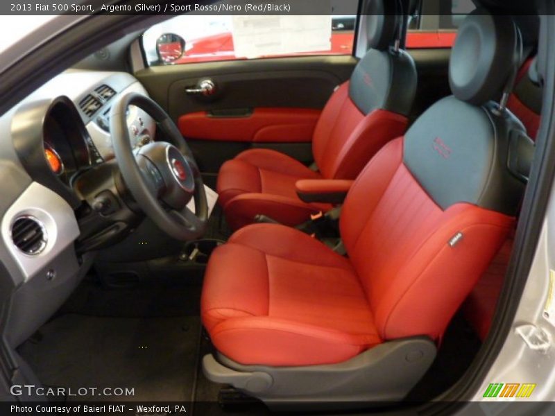 Argento (Silver) / Sport Rosso/Nero (Red/Black) 2013 Fiat 500 Sport