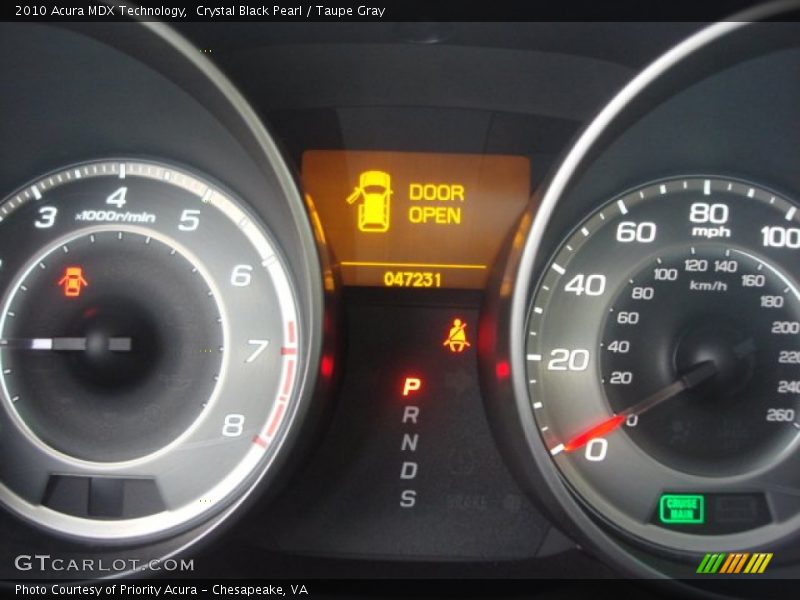 Crystal Black Pearl / Taupe Gray 2010 Acura MDX Technology