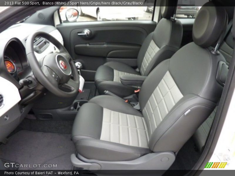 Bianco (White) / Sport Nero/Grigio/Nero (Black/Gray/Black) 2013 Fiat 500 Sport