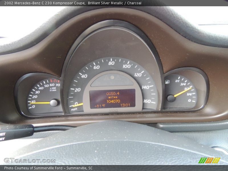 Brilliant Silver Metallic / Charcoal 2002 Mercedes-Benz C 230 Kompressor Coupe
