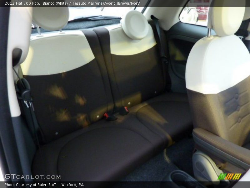 Bianco (White) / Tessuto Marrone/Avorio (Brown/Ivory) 2012 Fiat 500 Pop