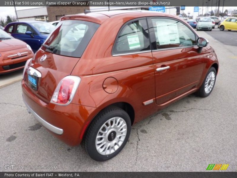 Rame (Copper Orange) / Tessuto Beige-Nero/Avorio (Beige-Black/Ivory) 2012 Fiat 500 Lounge