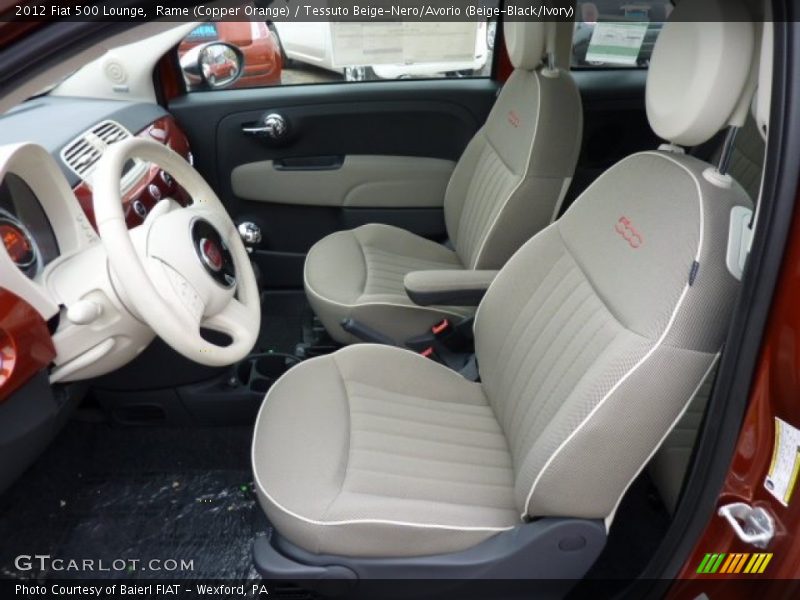 Rame (Copper Orange) / Tessuto Beige-Nero/Avorio (Beige-Black/Ivory) 2012 Fiat 500 Lounge