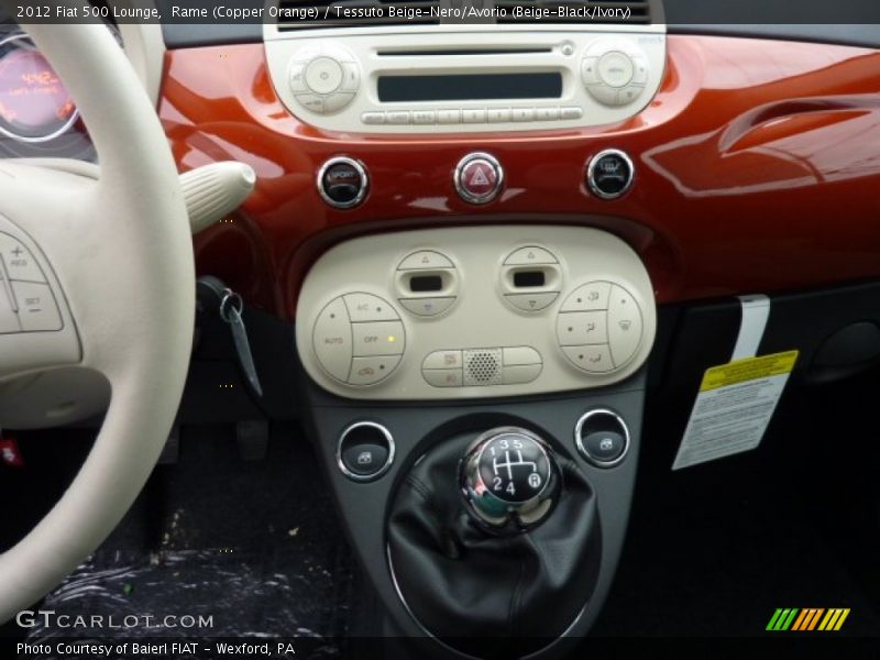Rame (Copper Orange) / Tessuto Beige-Nero/Avorio (Beige-Black/Ivory) 2012 Fiat 500 Lounge