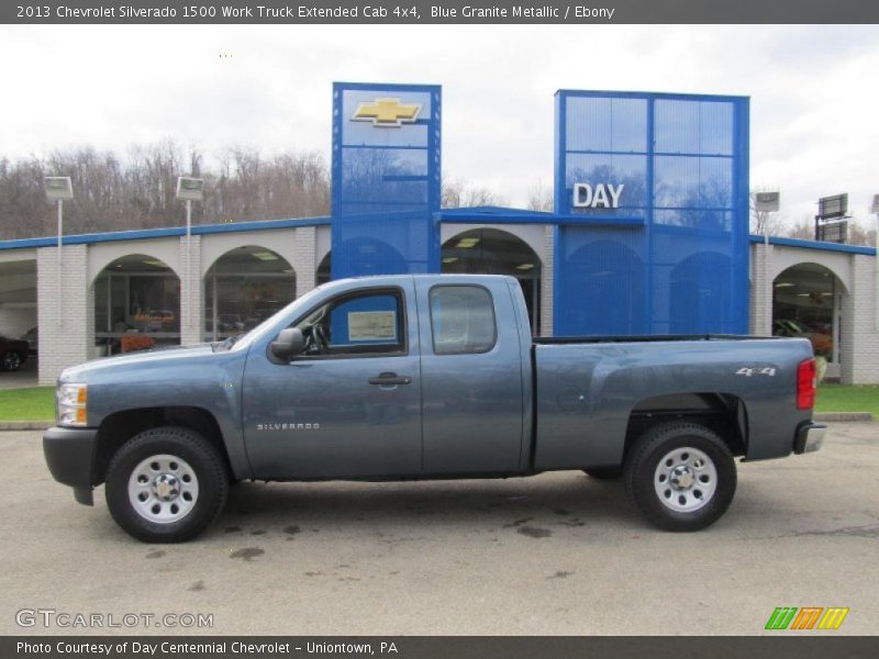 Blue Granite Metallic / Ebony 2013 Chevrolet Silverado 1500 Work Truck Extended Cab 4x4