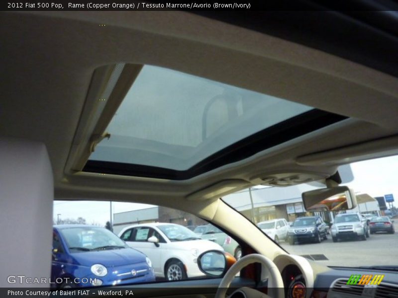 Rame (Copper Orange) / Tessuto Marrone/Avorio (Brown/Ivory) 2012 Fiat 500 Pop