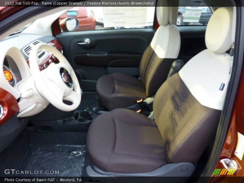 Rame (Copper Orange) / Tessuto Marrone/Avorio (Brown/Ivory) 2012 Fiat 500 Pop