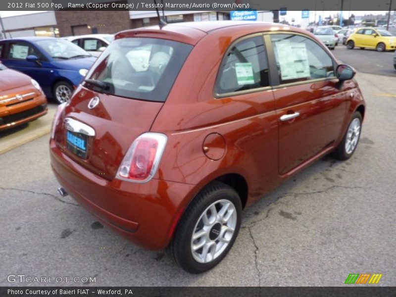 Rame (Copper Orange) / Tessuto Marrone/Avorio (Brown/Ivory) 2012 Fiat 500 Pop