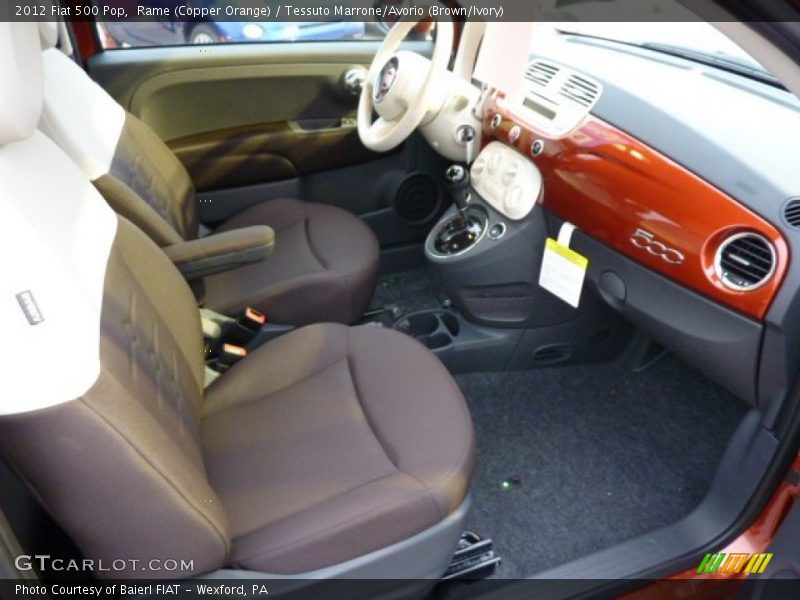 Rame (Copper Orange) / Tessuto Marrone/Avorio (Brown/Ivory) 2012 Fiat 500 Pop