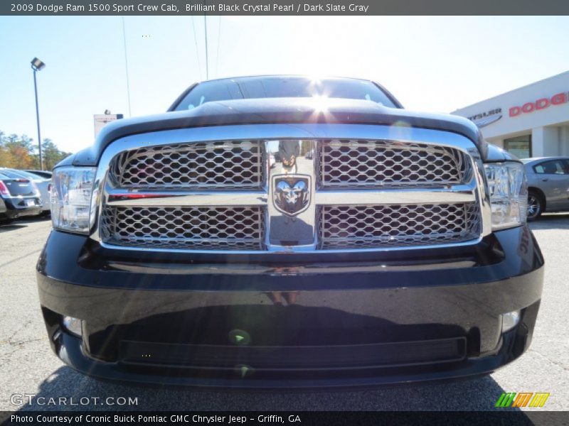 Brilliant Black Crystal Pearl / Dark Slate Gray 2009 Dodge Ram 1500 Sport Crew Cab