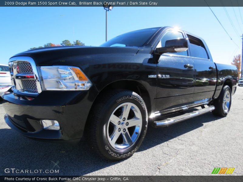 Brilliant Black Crystal Pearl / Dark Slate Gray 2009 Dodge Ram 1500 Sport Crew Cab