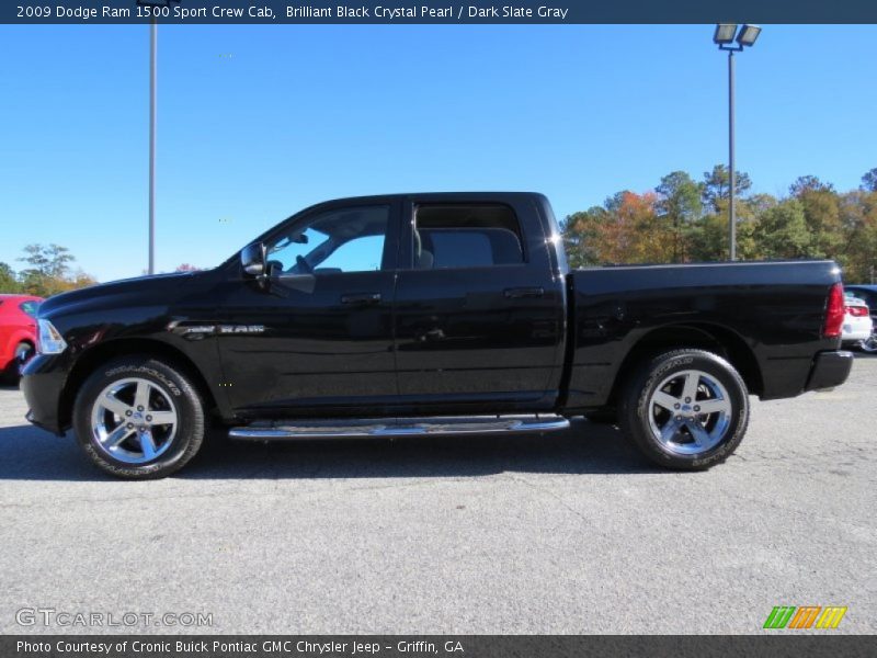 Brilliant Black Crystal Pearl / Dark Slate Gray 2009 Dodge Ram 1500 Sport Crew Cab