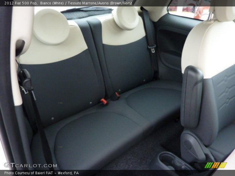 Bianco (White) / Tessuto Marrone/Avorio (Brown/Ivory) 2012 Fiat 500 Pop