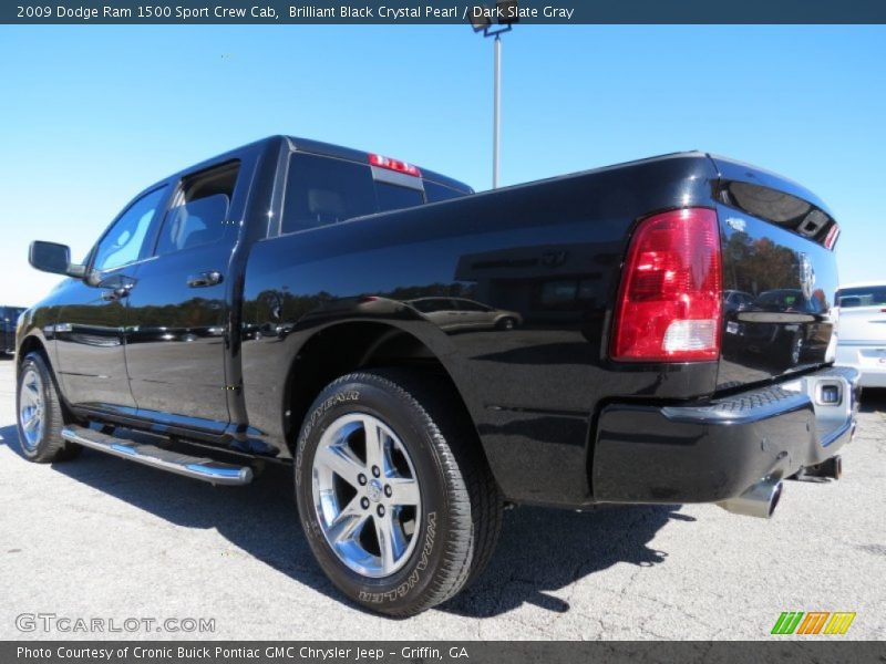 Brilliant Black Crystal Pearl / Dark Slate Gray 2009 Dodge Ram 1500 Sport Crew Cab