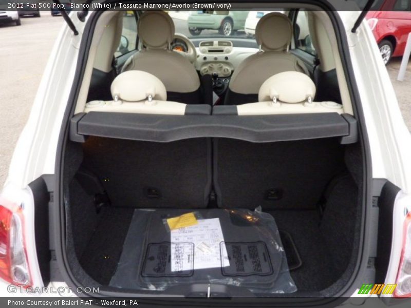 Bianco (White) / Tessuto Marrone/Avorio (Brown/Ivory) 2012 Fiat 500 Pop
