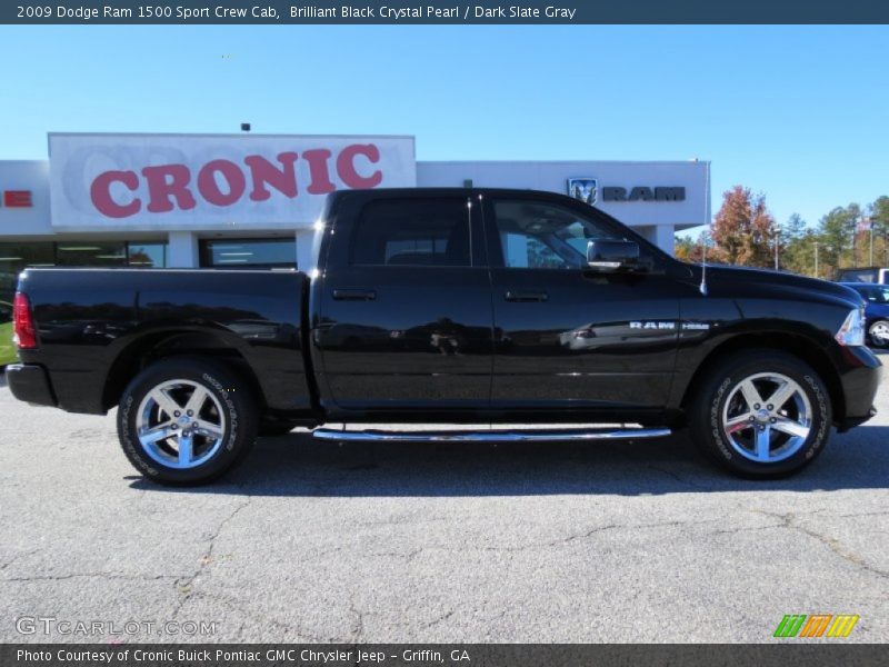 Brilliant Black Crystal Pearl / Dark Slate Gray 2009 Dodge Ram 1500 Sport Crew Cab