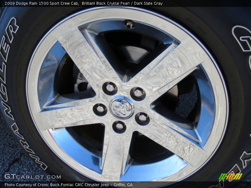 Brilliant Black Crystal Pearl / Dark Slate Gray 2009 Dodge Ram 1500 Sport Crew Cab