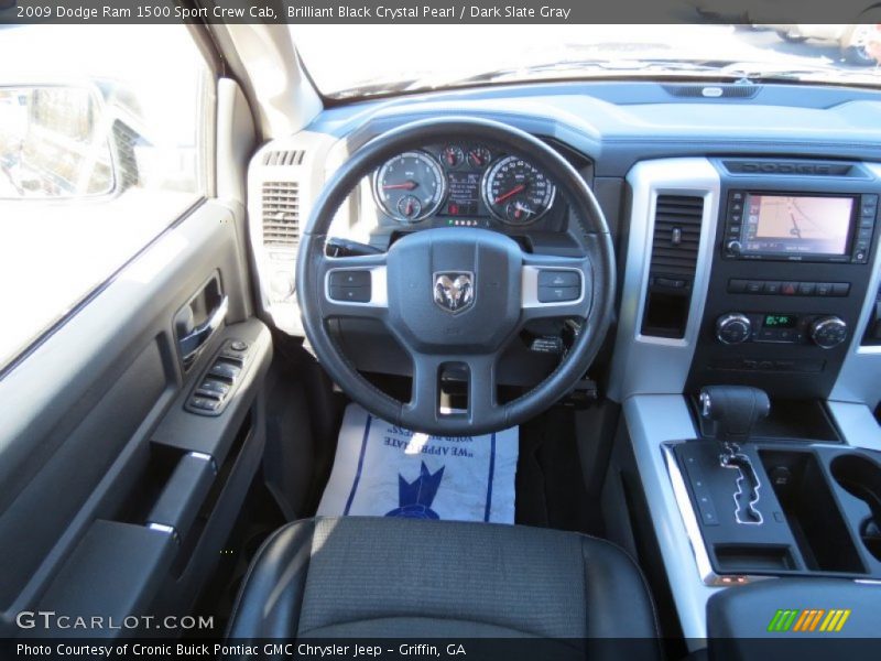 Brilliant Black Crystal Pearl / Dark Slate Gray 2009 Dodge Ram 1500 Sport Crew Cab