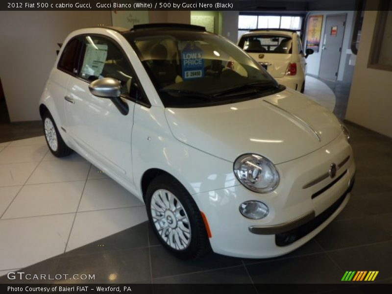 Gucci Bianco (White) / 500 by Gucci Nero (Black) 2012 Fiat 500 c cabrio Gucci
