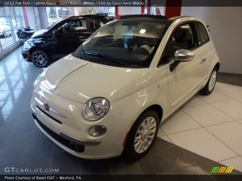 Gucci Bianco (White) / 500 by Gucci Nero (Black) 2012 Fiat 500 c cabrio Gucci