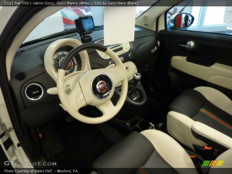 Gucci Bianco (White) / 500 by Gucci Nero (Black) 2012 Fiat 500 c cabrio Gucci