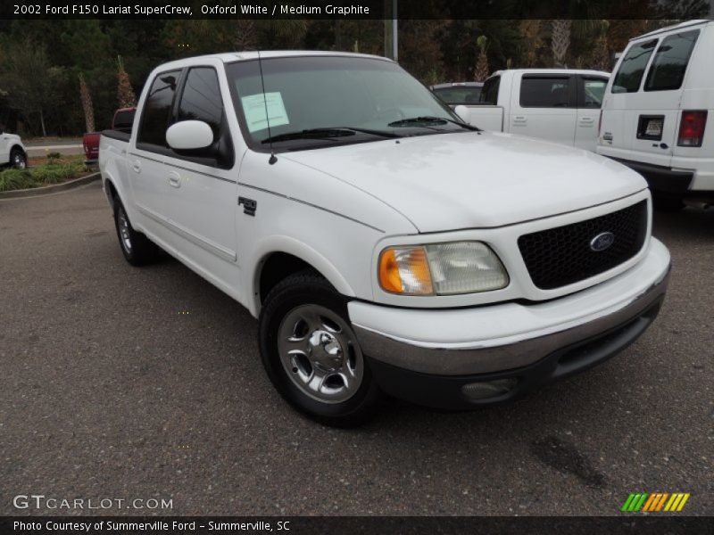 Oxford White / Medium Graphite 2002 Ford F150 Lariat SuperCrew
