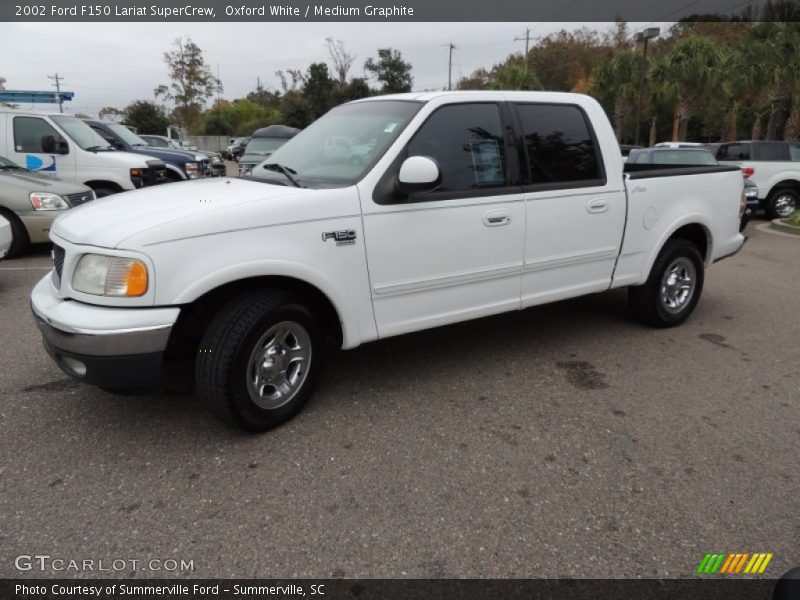 Oxford White / Medium Graphite 2002 Ford F150 Lariat SuperCrew