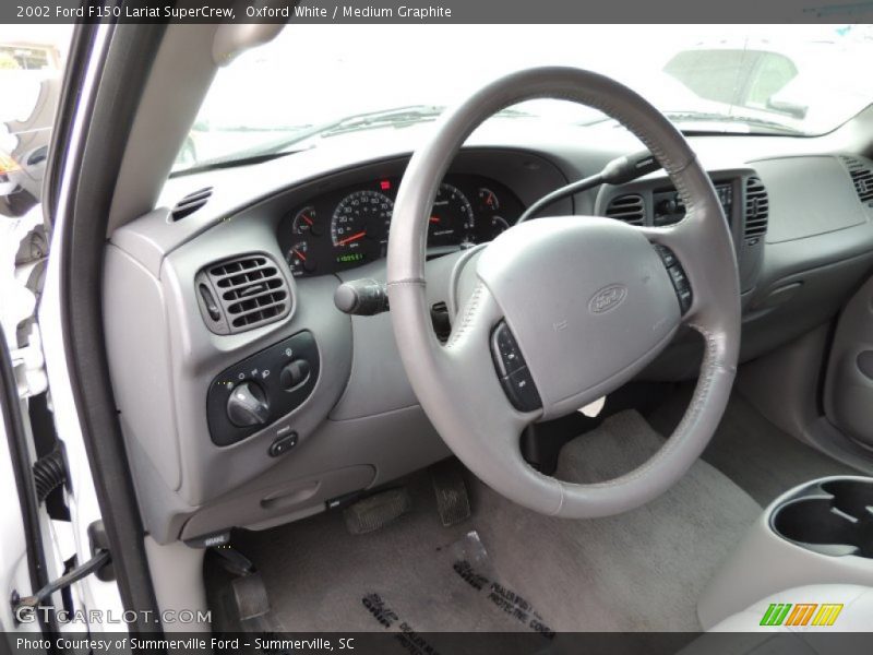 Oxford White / Medium Graphite 2002 Ford F150 Lariat SuperCrew