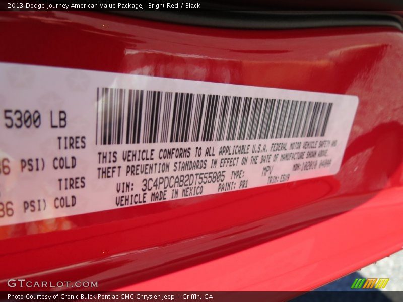 Bright Red / Black 2013 Dodge Journey American Value Package