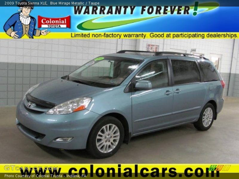 Blue Mirage Metallic / Taupe 2009 Toyota Sienna XLE