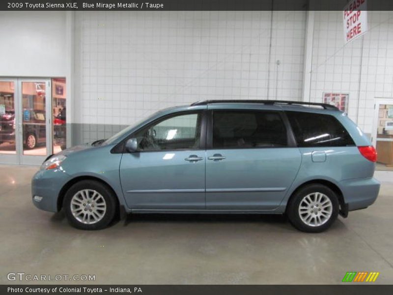 Blue Mirage Metallic / Taupe 2009 Toyota Sienna XLE