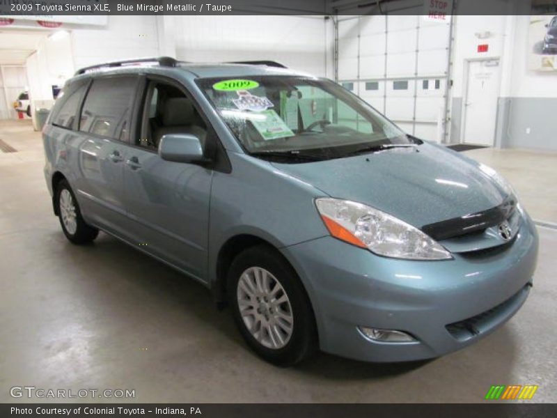 Blue Mirage Metallic / Taupe 2009 Toyota Sienna XLE